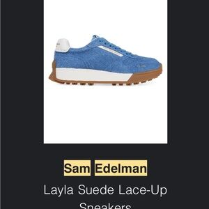 Sam Edelman Layla Blue Suede Sneakers size 8M